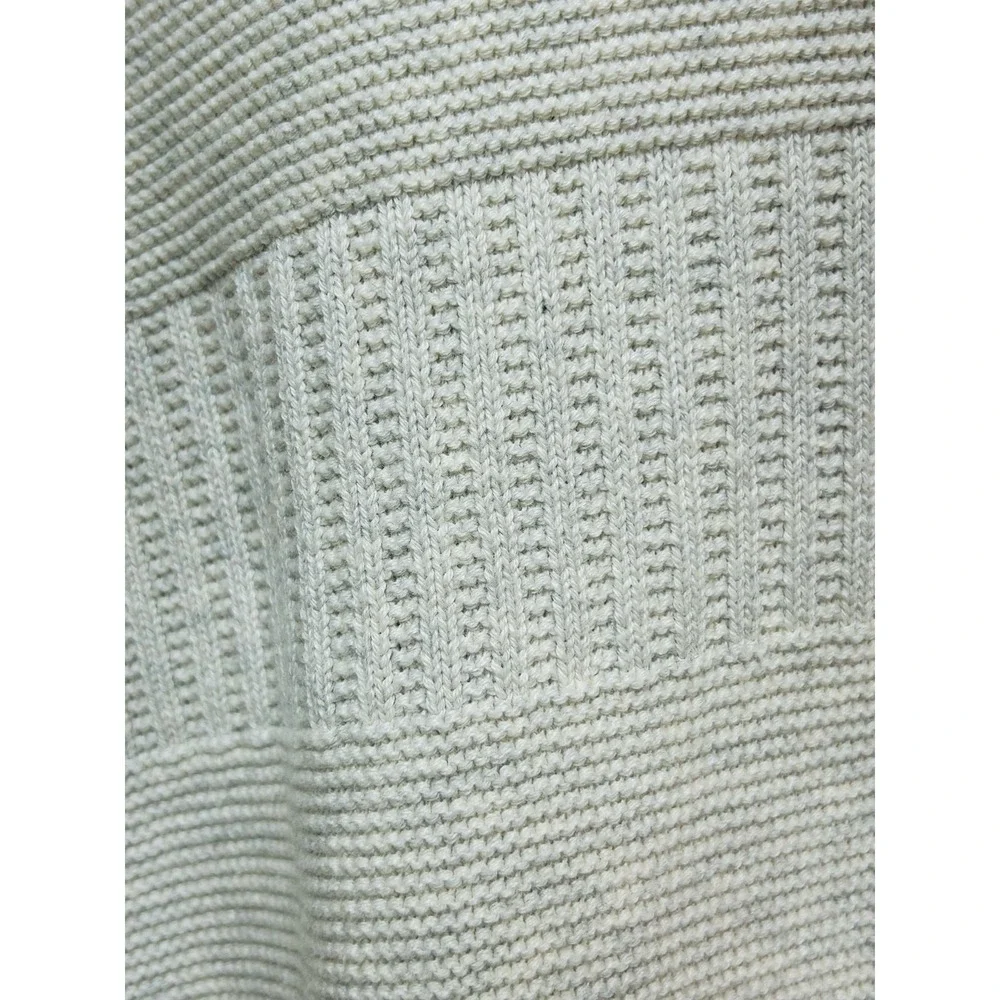 Chaps Mens Quarter Zip Pullover Sweater Cream Textured Cotton XL‎